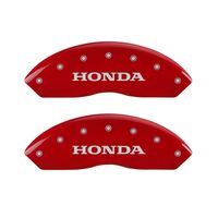 MGP 4 Caliper Covers Engraved Front Honda Engraved Rear Crosstour Red finish silver ch