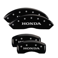 MGP 4 Caliper Covers Engraved Front & Rear Honda Black finish silver ch