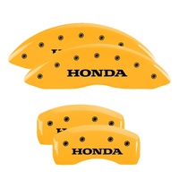 MGP 4 Caliper Covers Engraved Front & Rear Honda Yellow finish black ch