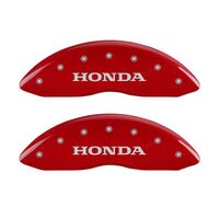 MGP 4 Caliper Covers Engraved Front Honda Engraved Rear Pilot/2015 Red finish silver ch