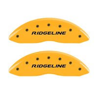 MGP 4 Caliper Covers Engraved Front & Rear Ridgeline Yellow Finish Black Char 2019 Honda Ridgeline