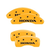 MGP 4 Caliper Covers Engraved Front & Rear Honda Yellow Finish Black Char 2018 Honda Accord