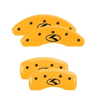 MGP 4 Caliper Covers Engraved Front & Rear Circle K/Kia Yellow Finish Black Char 2013 Kia Optima