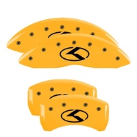 MGP 4 Caliper Covers Engraved Front & Rear 18 Kia Stinger Base Yellow w/ Circle K (KIA)