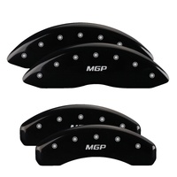 MGP 4 Caliper Covers Engraved Front & Rear MGP Black Finish Silver Char 2017 Hyundai Veloster