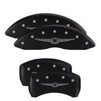 MGP Front set 2 Caliper Covers Engraved Front MGP Black finish silver ch