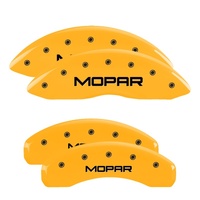 MGP 4 Caliper Covers Engraved Front & Rear Mopar Yellow Finish Black Char 2008 Chrysler Aspen