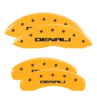 MGP 4 Caliper Covers Engraved Front & Rear Denali Yellow Finish Black Char 2009 GMC Envoy