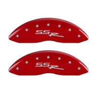 MGP 4 Caliper Covers Engraved Front & Rear SSR Red finish silver ch