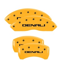 MGP 4 Caliper Covers Engraved Front & Rear Ssr Yellow Finish Black Char 2003 GMC Sierra 1500