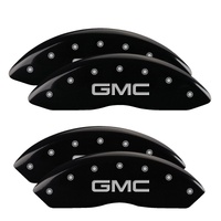 MGP 4 Caliper Covers Engraved Front & Rear GMC Black Finish Silver Char 2009 GMC Savana 2500