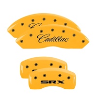 MGP 4 Caliper Covers Engraved Front Cadillac Rear SRX Yellow Finish Black Char 2006 Cadillac SRX