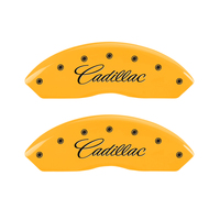 MGP 4 Caliper Covers Engraved Front Cadillac Rear CTS Yellow Finish Black Char 2004 Cadillac CTS