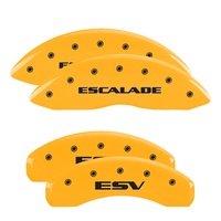 MGP 4 Caliper Covers Engraved Fr Escalade Rear ESV Yellow Finish Blk Char 2003 Cadillac Escalade ESV