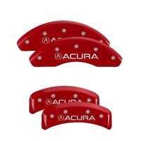 MGP 4 Caliper Covers Engraved Front & Rear Acura Red finish silver ch