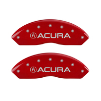 MGP 4 Caliper Covers Engraved Front Acura Engraved Rear RSX Red finish silver ch