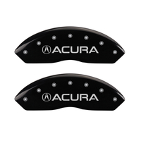 MGP 4 Caliper Covers Engraved Front Acura Engraved Rear TSX Black finish silver ch