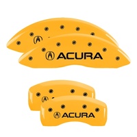 MGP 4 Caliper Covers Engraved Front & Rear Acura Yellow Finish Black Char 2017 Acura MDX