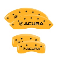 MGP 4 Caliper Covers Engraved Front & Rear Acura Yellow Finish Black Char 2016 Acura RDX