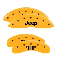 MGP 2 Caliper Covers Engraved Front Jeep Yellow Finish Black Characters 2006 Jeep Wrangler