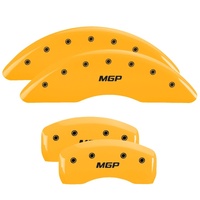 MGP 4 Caliper Covers Engraved Front & Rear MGP Yellow Finish Black Char 2017 Genesis G80