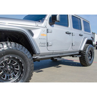 N-Fab RKR Rails 2018 Jeep Wrangler JL 4 Door Dab Length - Gloss Black - 1.75in