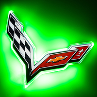 Oracle Corvette C7 Rear Illuminated Emblem - Green