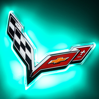 Oracle Corvette C7 Rear Illuminated Emblem - Aqua