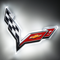 Oracle Corvette C7 Rear Illuminated Emblem - Dual Intensity - White