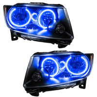 Oracle 11-13 Jeep Grand Cherokee Pre-Assembled Halo Headlights (Non HID) Chrome - Blue