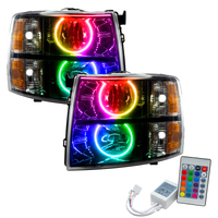 Oracle 07-13 Chevy Silverado SMD HL - Black - Round Style - ColorSHIFT w/ Simple Controller