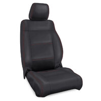 PRP 07-10 Jeep Wrangler JK Front Seat Covers/2 door or 4 door (Pair) - Black with Red Stitching