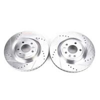 Power Stop 11-14 Ford Mustang Front Evolution Drilled & Slotted Rotors - Pair