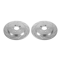 Power Stop 13-14 Ford Mustang Rear Evolution Drilled & Slotted Rotors - Pair