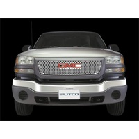 Putco 01-02 GMC Sierra HD w/ Logo CutOut Punch Stainless Steel Grilles