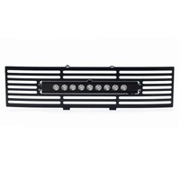 Putco 11-14 Ford F-150 - EcoBoost Bumper Grille Inserts - Black SS Bar and 10in Luminix Light Bar