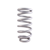 QA1 3-1/2in ID Tapered High Travel Pigtail Spring - 10in Length x 600lbs/in - Silver Powder Coated