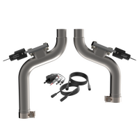 QTP 15-17 Ford Mustang GT 2.5in 304SS Aggressor Cutout Mid Pipe