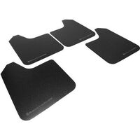 Rally Armor Universal Fit (No Hardware) Basic Black Mud Flap w/ Black Logo