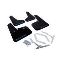 Rally Armor 12-19 Ford Focus ST / 16-19 RS Black UR Mud Flap w/ Nitrous Blue Logo