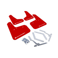 Rally Armor 12-19 Ford Focus ST / 16-19 RS Red Mud Flap w/ White Logo