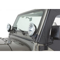 Rampage 1997-2006 Jeep Wrangler(TJ) Windshield Hinge Light Bracket - Black