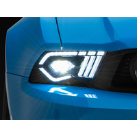 Raxiom 10-12 Ford Mustang w/ Factory Halogen LED Projector Headlights- Blk Housing (Clear Lens)