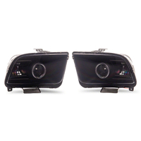 Raxiom 05-09 Ford Mustang w/ Factory Halogen LED Halo Headlights- Blk Housing (Smoked Lens)