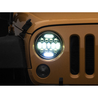 Raxiom 97-18 Jeep Wrangler TJ/JK Axial Series 13-LED Headlights- Black Housing (Clear Lens)