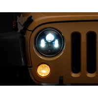 Raxiom 07-18 Jeep Wrangler JK 7-In LED Headlights- Blk Housing (Clear Lens)