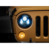 Raxiom 07-18 Jeep Wrangler JK 7-In LED Headlights- BlueHousing- Clear Lens