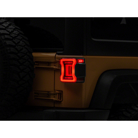 Raxiom 07-18 Jeep Wrangler JK Axial Series JL Style LED Tail Lights- BlkHousing- Red Lens