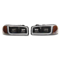 Raxiom 99-06 GMC Sierra 1500 Axial Series Headlights w/ LED Bar- Blk Housing (Clear Lens)