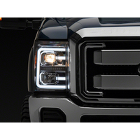 Raxiom 11-16 Ford F-250 Super Duty LED Projector Headlights - Chrome Housing (Clear Lens)